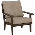 Polywood 4411-MA146010 Lakeside Mahogany / Spiced Burlap Deep Seating Chair 6334411MA146